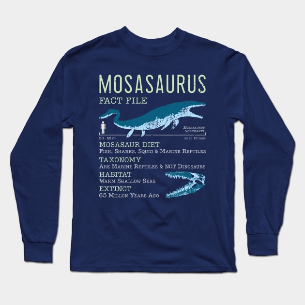 Mosasaurus Facts Long Sleeve T-Shirt by IncognitoMode